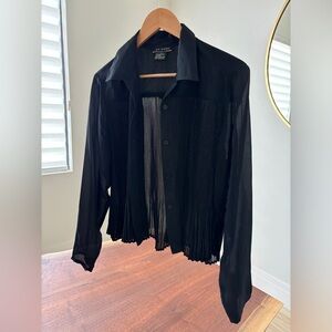 ET Vous Flowy Vintage Black Button-down, Size L